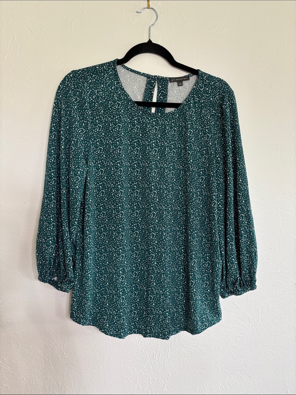 Adrianna Papell Teal and White Blouse